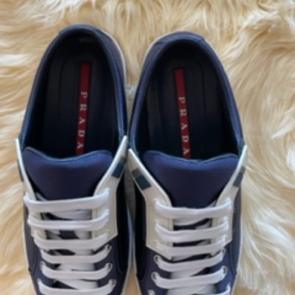 BLUE PRADA SNEAKERS!!! GREAT CONDITION!!! ONLY WORN ONCE!!!! - Picture 4 of 5